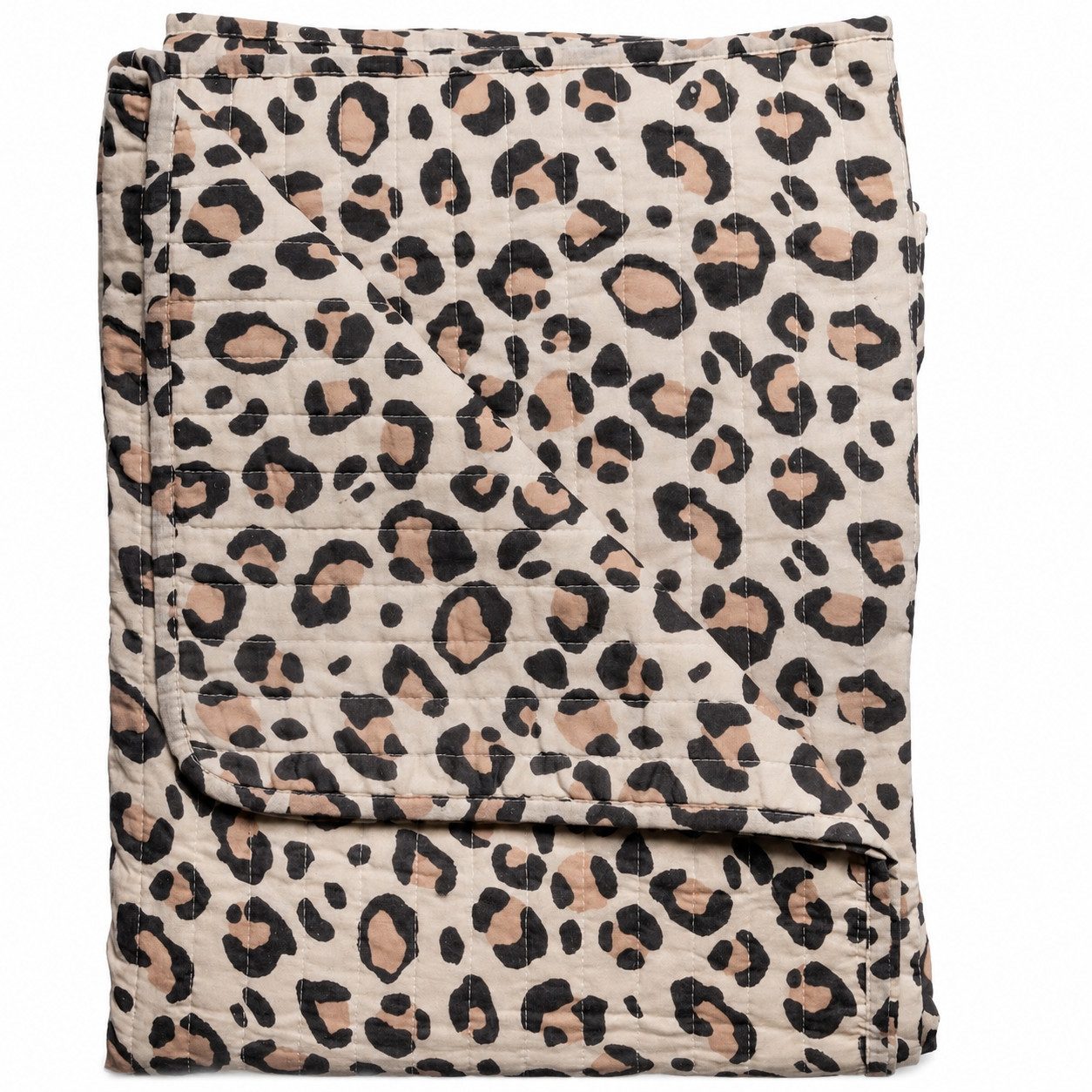Wohndecke Sand/Braun, AU Maison, Quilt-Optik aus Baumwolle 140 × 180 cm