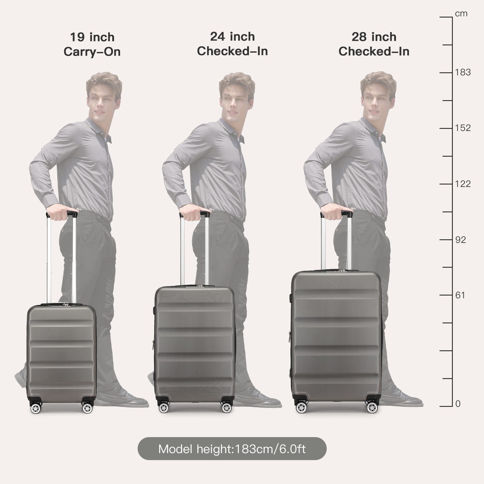 KONO Handgepäckkoffer Leichter Hartschalen-Trolley mit TSA-Schloss günstig online kaufen