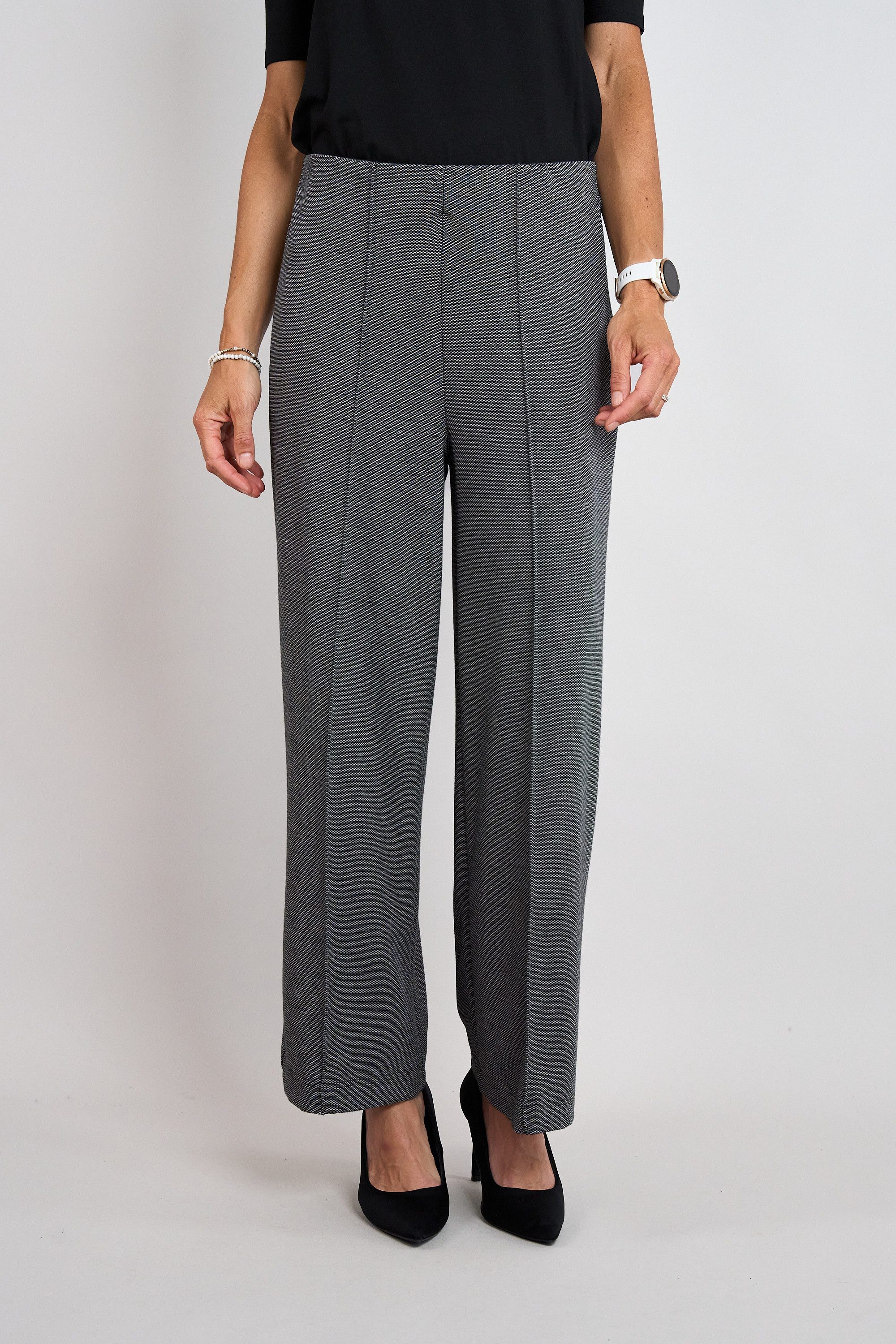 Seidel Moden Stoffhose mit feinem Muster / Bundfalte / MADE IN GERMANY
