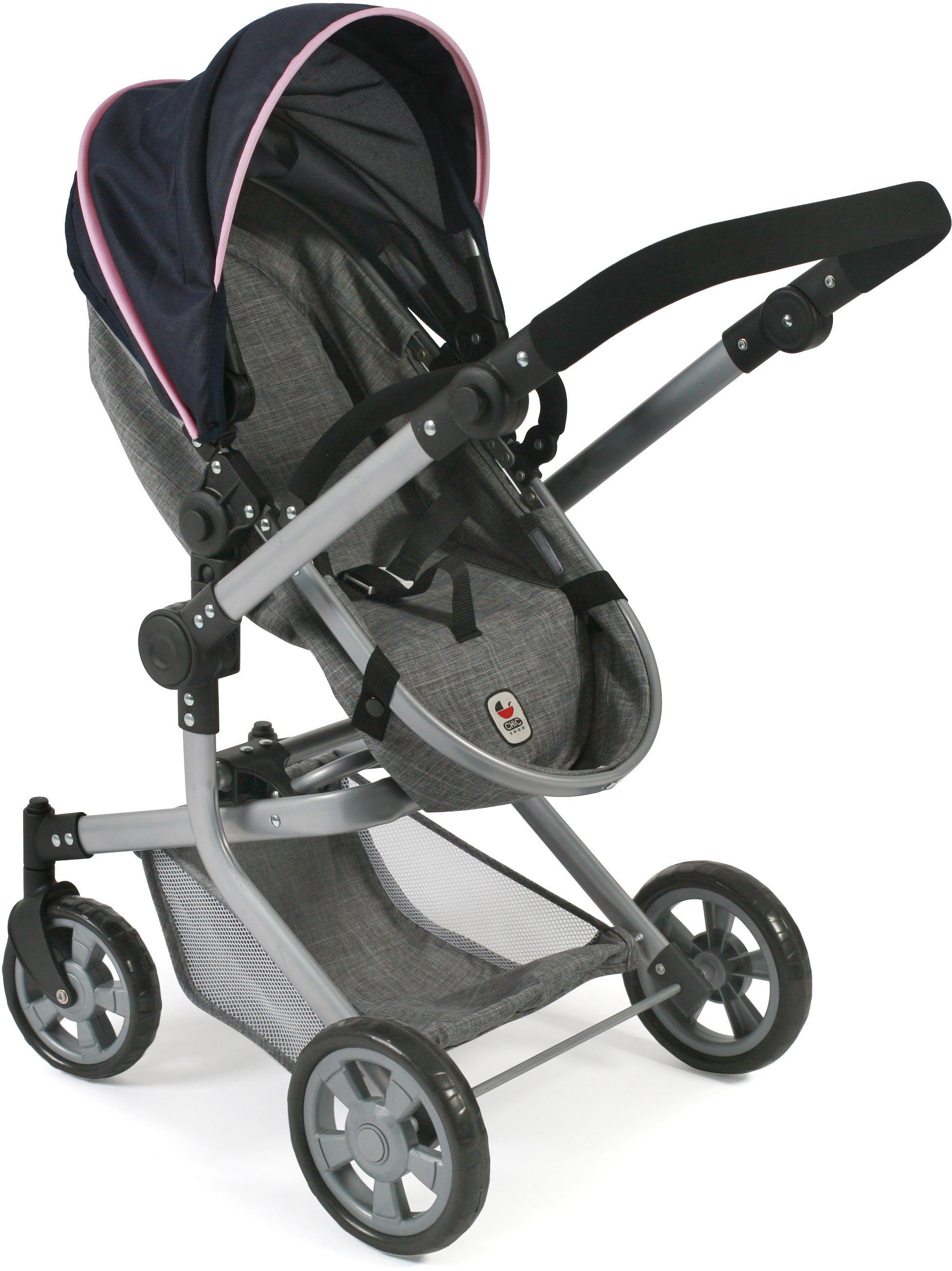 CHIC2000 Kombi-Puppenwagen Mika, Grau-Navy, mit schwenkbaren Vorderrädern günstig online kaufen