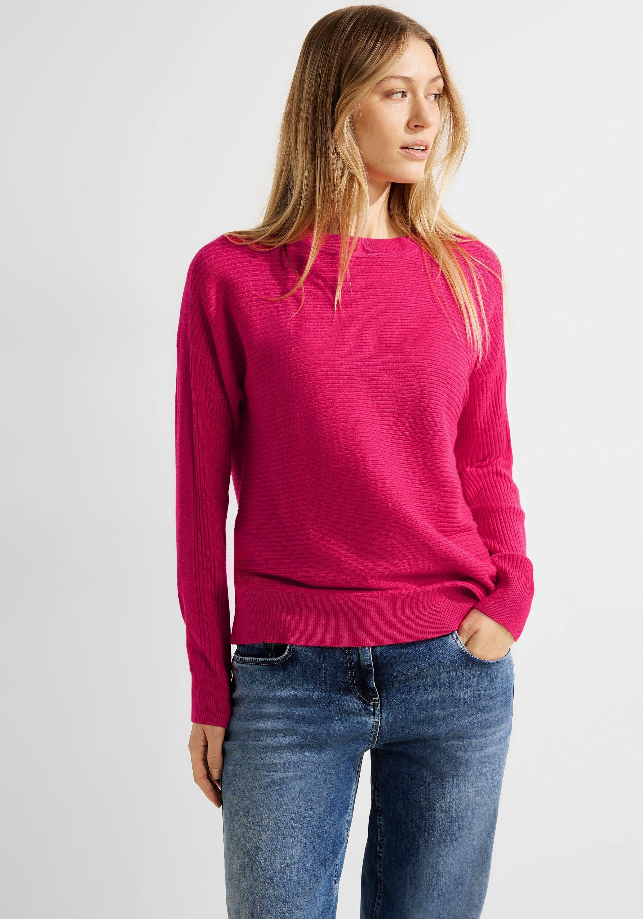 Cecil Strickpullover mit Rippstruktur coral cosy