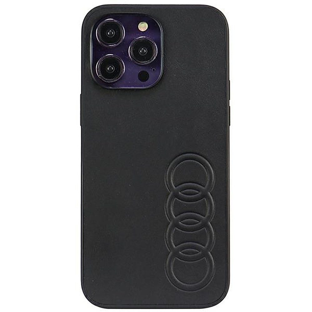 Audi Handyhülle Schutzhülle Rückschale Handyschale 6,7 Zoll, Kunstleder, geprägtes Audi Logo, griffig