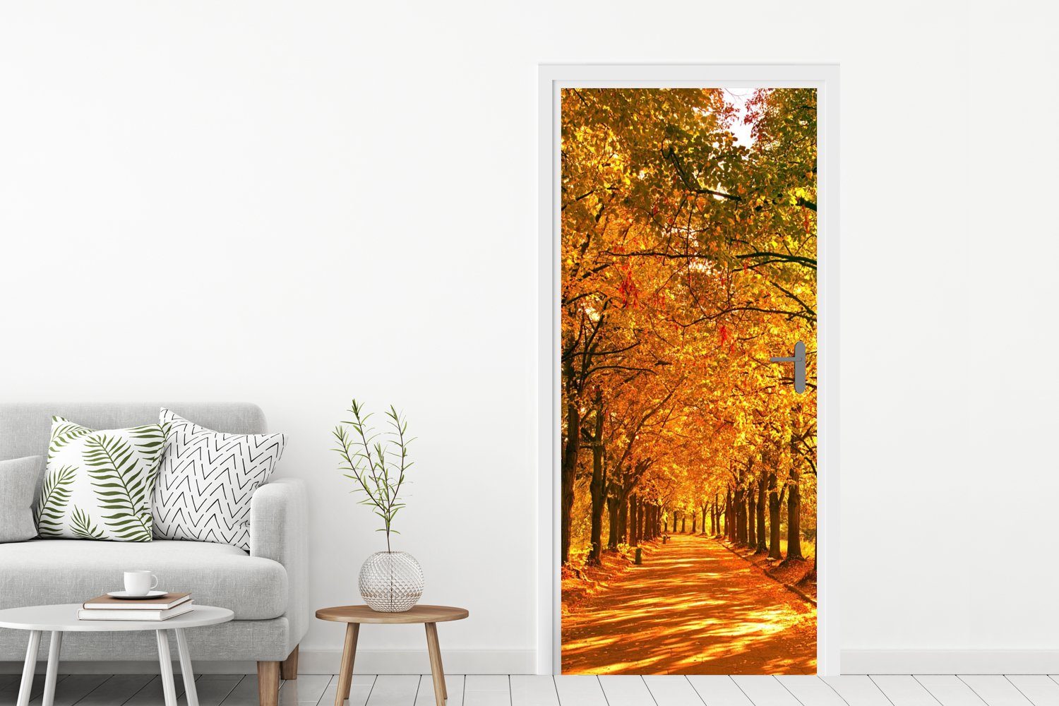 Fototapete - (1 - MuchoWow 75x205 - Jahreszeiten Herbst Matt, Ländlich, St), für Tür, Türaufkleber, cm Türtapete bedruckt, Wald