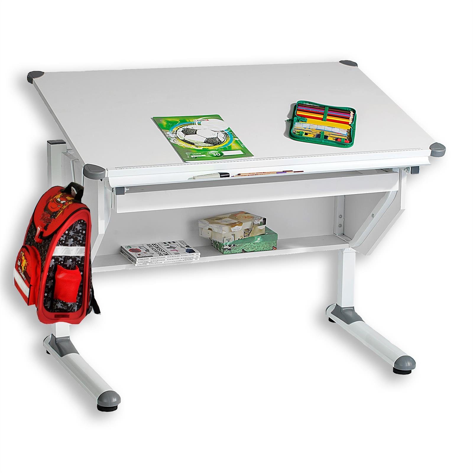 CARO-Möbel Kinderschreibtisch PHILIPP, Lerntisch mit Schublade & Stiftablag günstig online kaufen