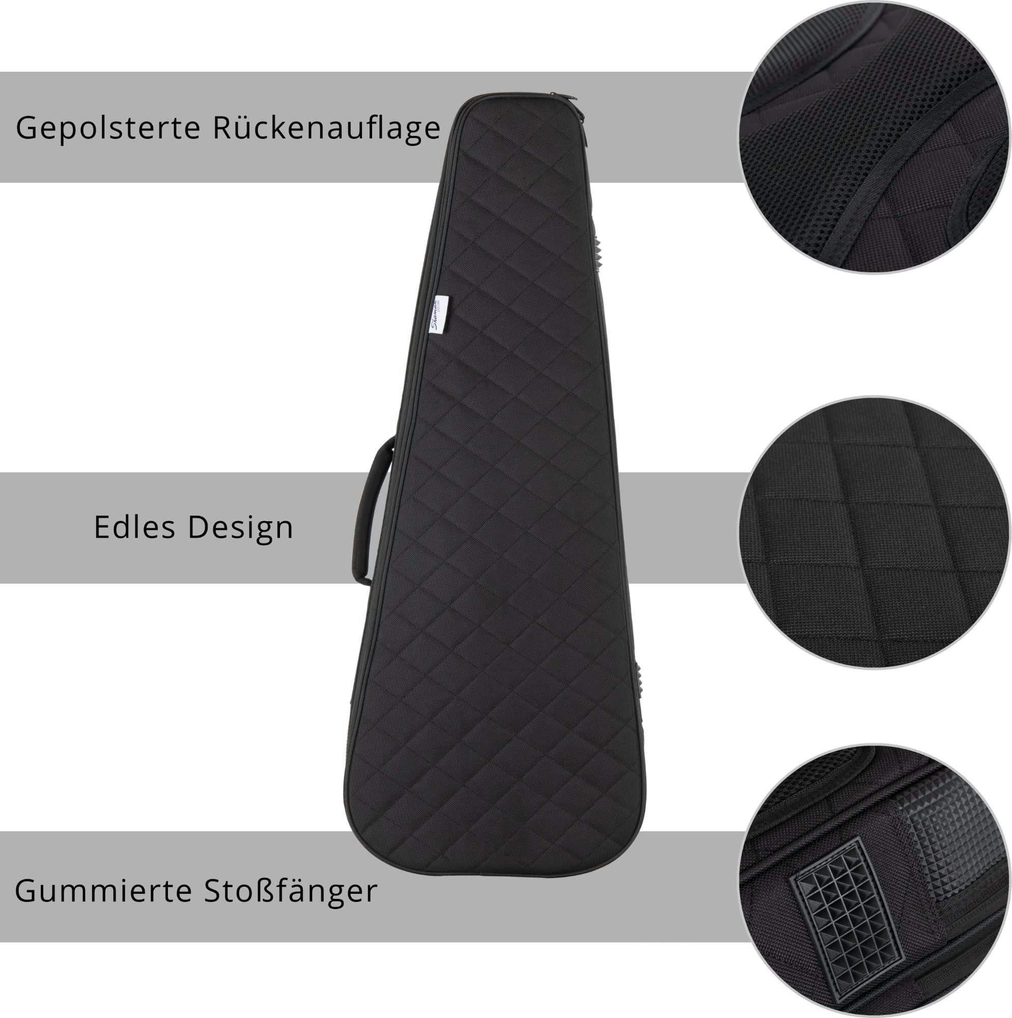 Shaman Gitarrentasche EGBT-1122BK für E-Gitarre, gepolsterte E-Gitarren-Tasche mit Rucksackgarnitur