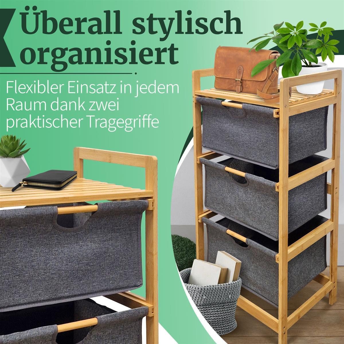 HEIMWERT Wäschekorb Wäschekorb Regal 3 Fächer Wäschesortierer Wäschesammler, 44 x 34,5 x 96 cm groß für Badezimmer und Schlafzimmer – Bild 5 von 5