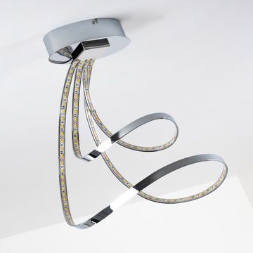 hofstein Deckenleuchte »Guttaia« Deckenlampe aus Metall in chrom mit gedrehten Lichtleisten, 3000 Kelvin, 31 Watt, 1600 Lumen