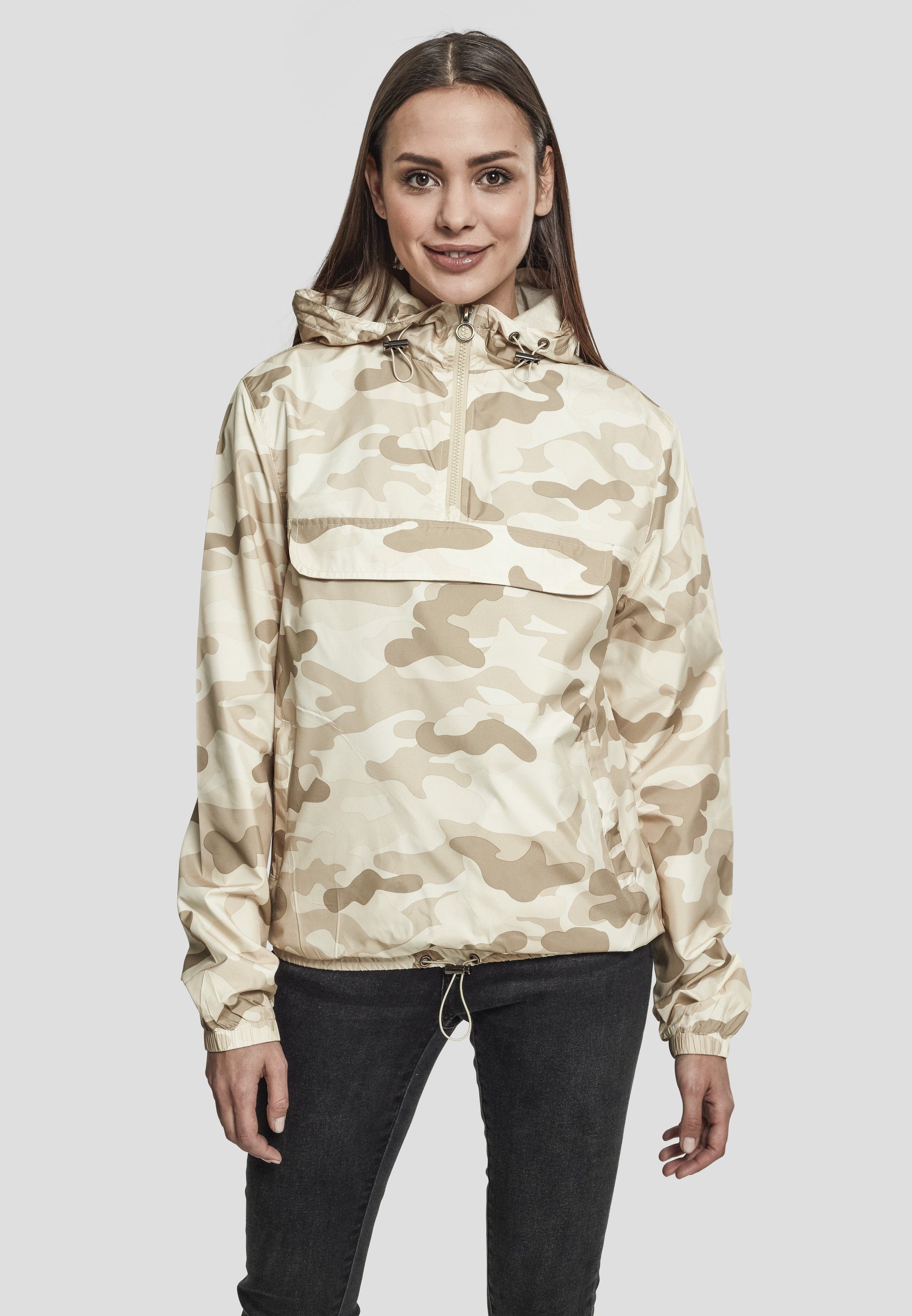 URBAN CLASSICS Outdoorjacke Damen Ladies Camo Pull Over Jacket (1-St) sand camouflage