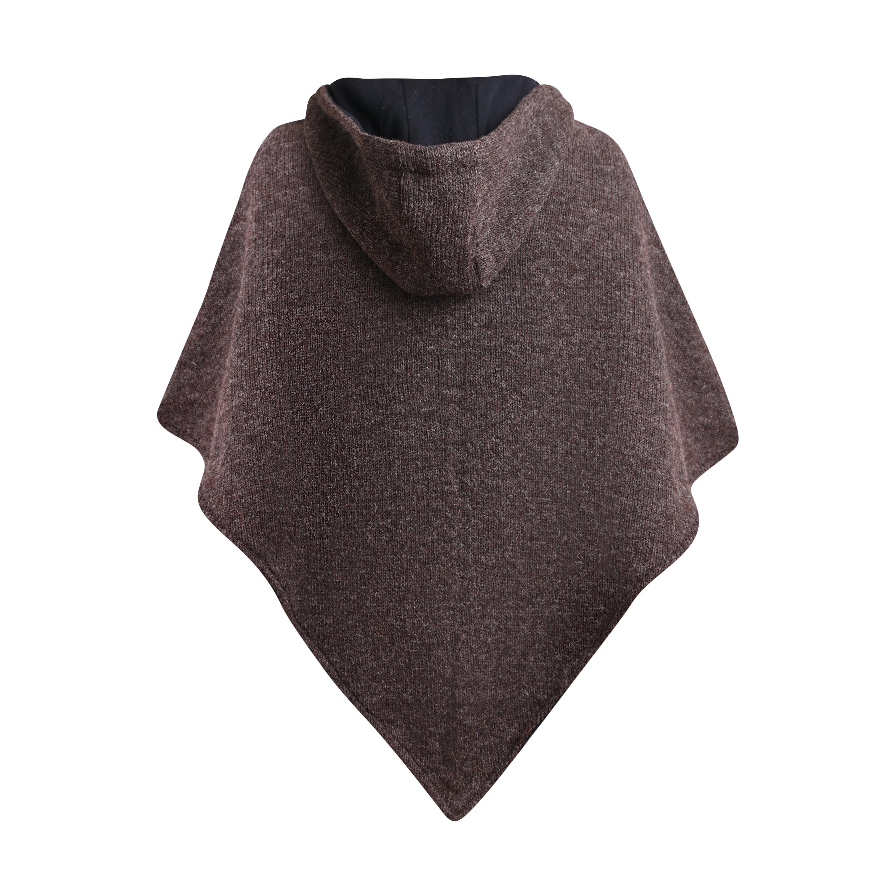 virblatt Poncho Herren Wolle & Poncho Damen Winter, UNISEX Wolle & Polarfleece Wollponcho mit Fleecefutter – Bild 5 von 5