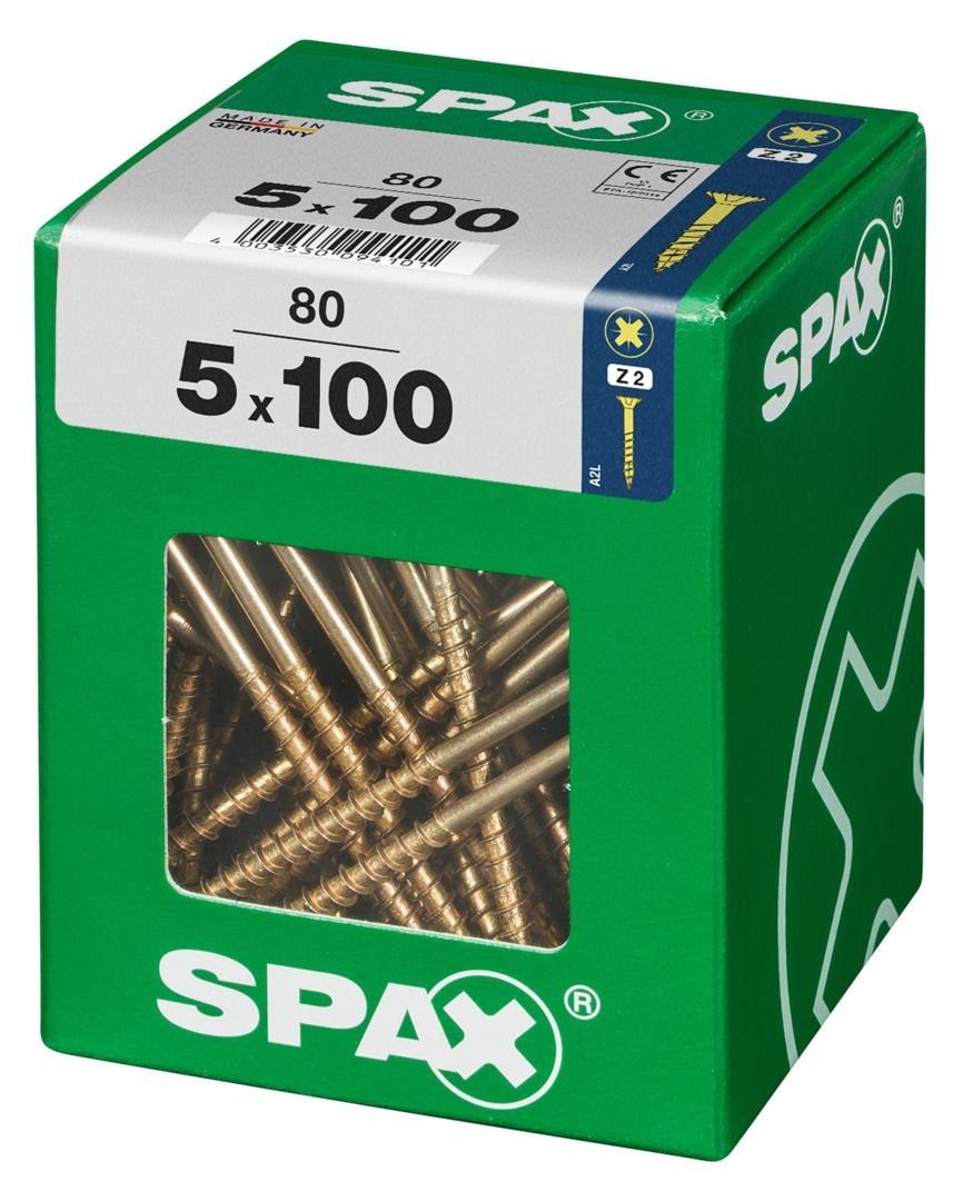 80 x - mm 100 PZ 2 5.0 SPAX Holzbauschraube Spax Universalschrauben