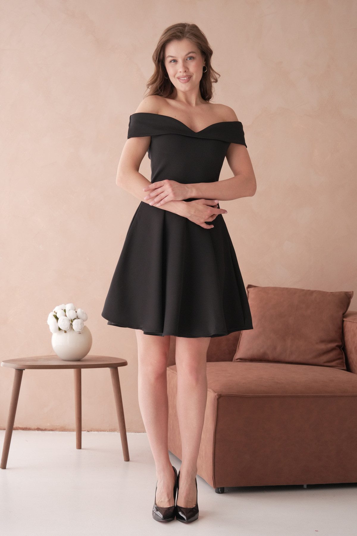 WOMAN VISION Minikleid Damen Scuba-Stoff Schwarzes Kleid 019 günstig online kaufen