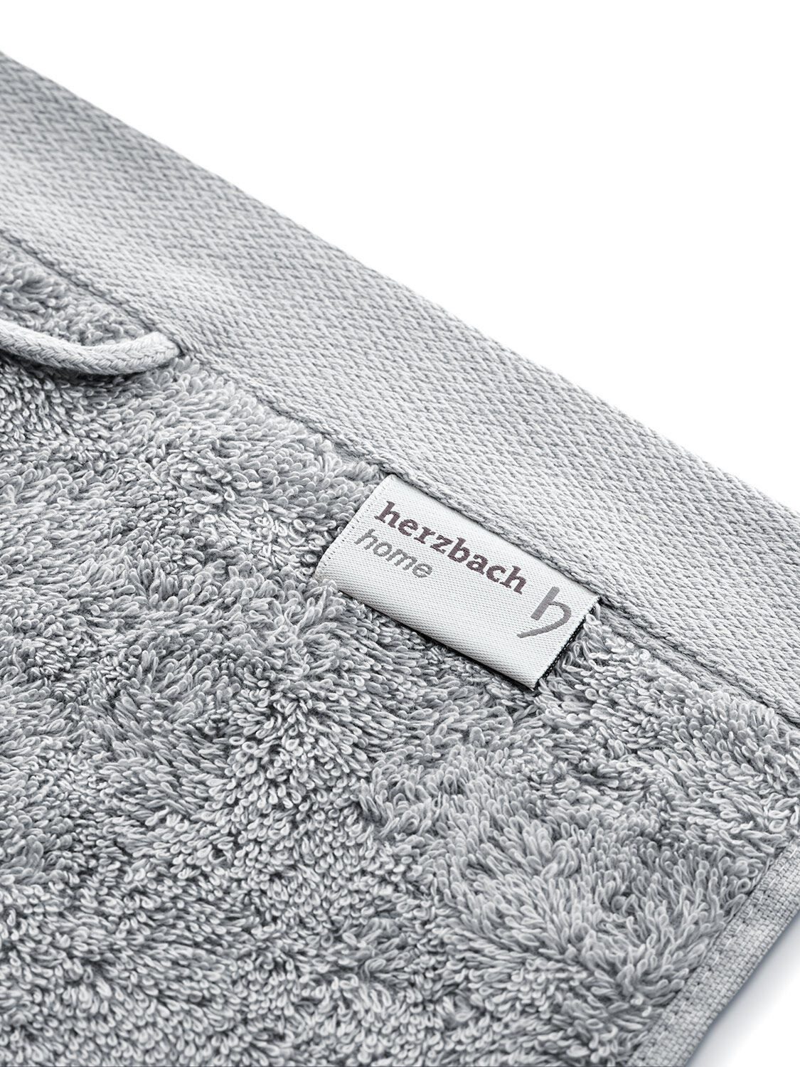 herzbach home Handtuch Set Pura 50x100 cm, (2-St), 550g/m², Premium-Qualität, 100% Baumwolle, einfarbig