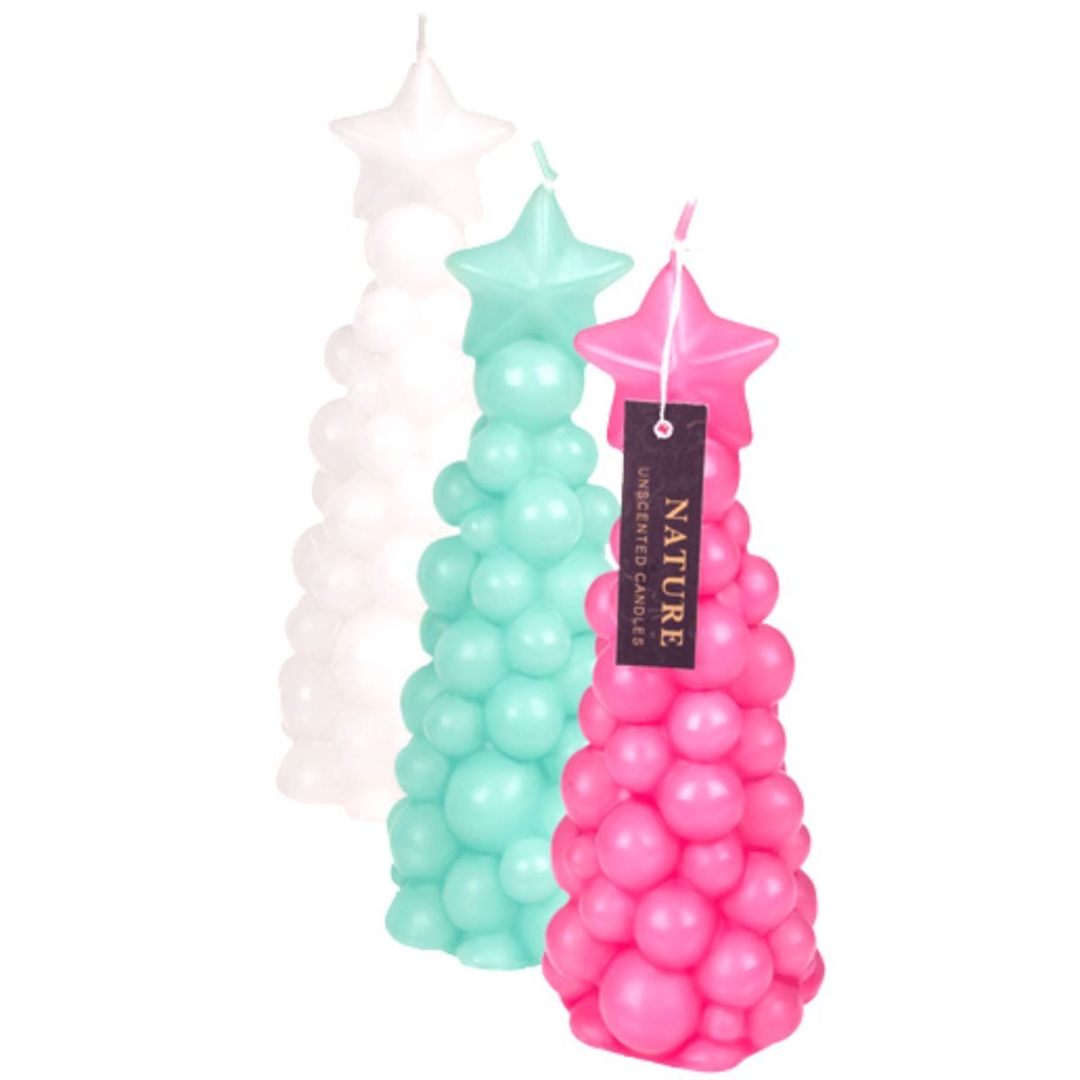 Out of the Blue Formkerze Bubble X-Mas Tree 6 x 17,5 cm Weihnachtskerze als Weihnachtsbaum Tanne, duftfrei