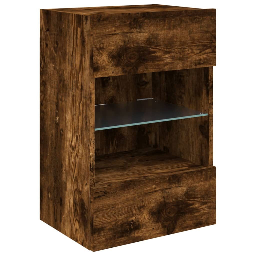vidaXL TV-Wand TV-Wandschrank mit LED-Leuchten Räuchereiche günstig online kaufen
