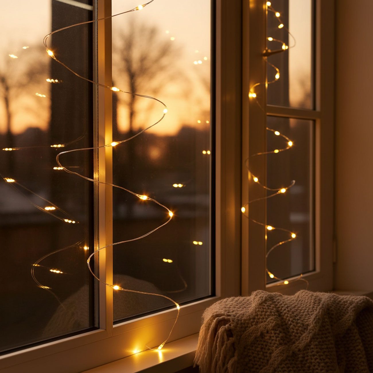 shop'n smile ideoon LED-Lichtervorhang LED Lichtervorhang 3W warmweiß 200 LEDs dimmbar 3x3m, 8 Lichtmodi & Timer, Per Fernbedienung dimmbar, Kürzbar – Bild 4 von 5