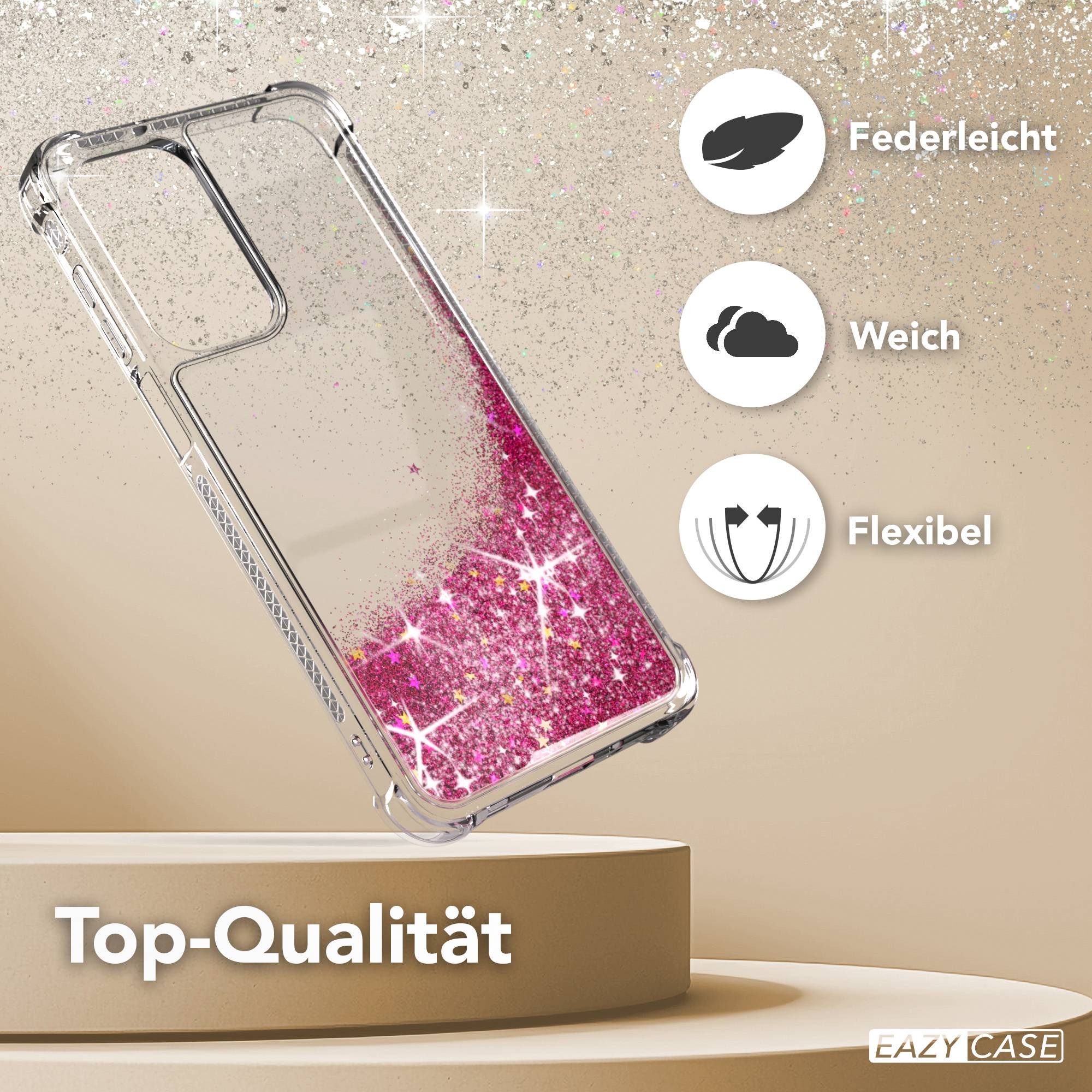 EAZY CASE Handyhülle Liquid Glittery Case für Samsung Galaxy A17 6,7 Zoll, Glitzerhülle Shiny Slimcover stoßfest Durchsichtig Bumper Case Pink – Bild 3 von 5