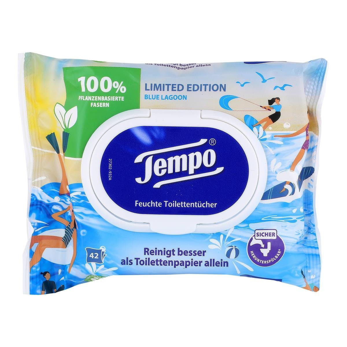 feuchtes Toilettenpapier Tempo Feuchte Toilettentücher Blue Lagoon 42 Tücher (1er Pack)