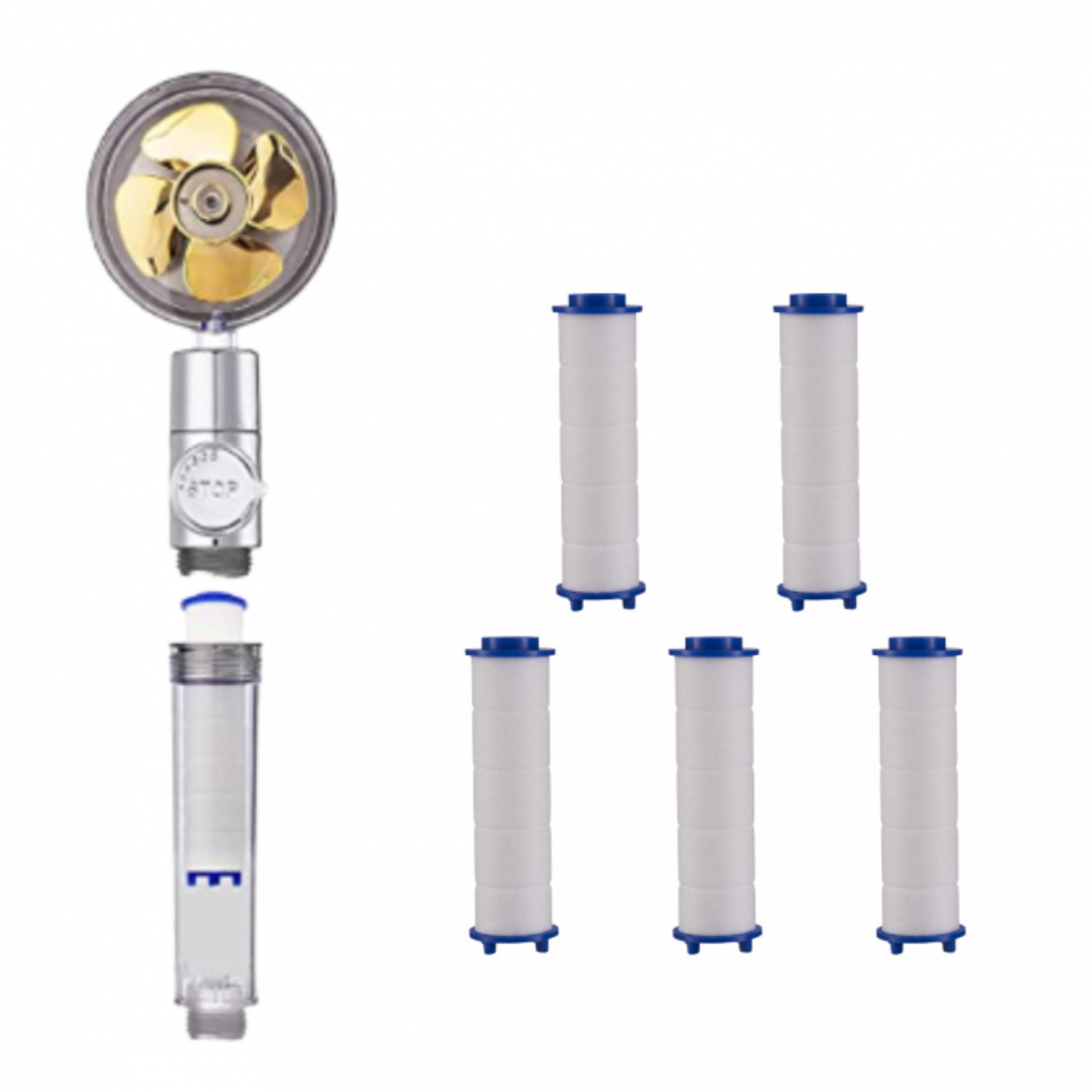 Best Direct® Handbrause Savewater Power Filter, (Spar-Set, 5-tlg., 5er, 10er oder 15er Pack), Ersatzfilter für Duschbrause