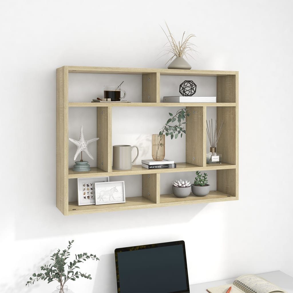 furnicato Wandregal Sonoma-Eiche 75x16x55 cm Holzwerkstoff, günstig online kaufen