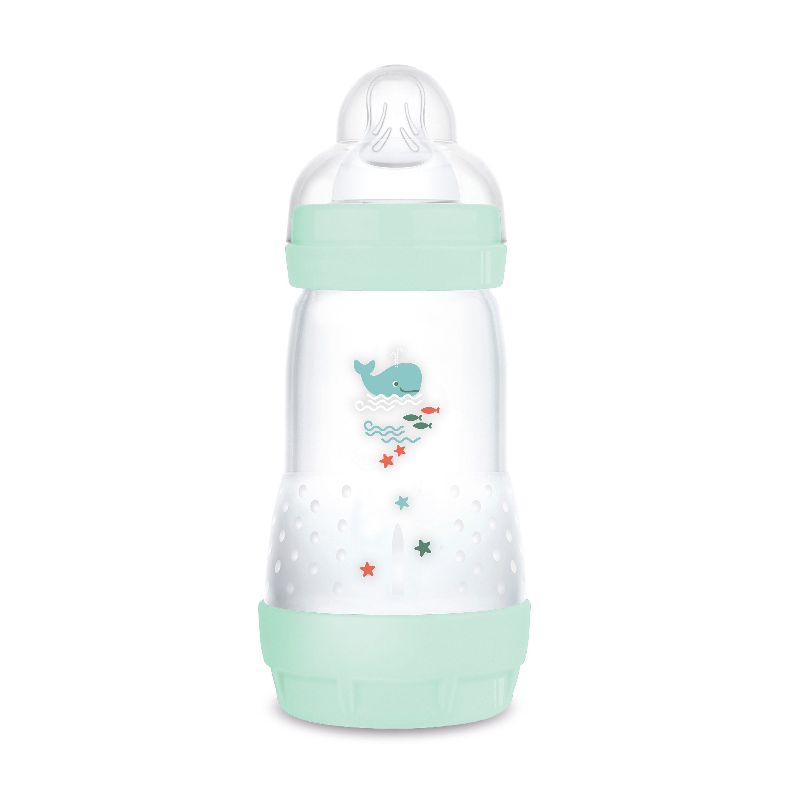 MAM Babyflasche Easy Start Baby Weithalsflasche mit SkinSoft Trinksauger blau