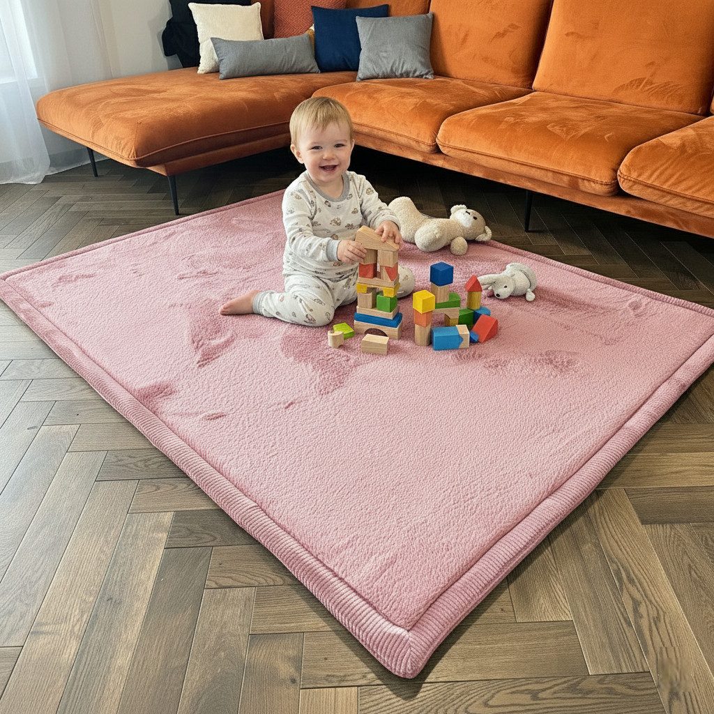 Vimoda Kinderteppich Spielmatte, Krabbelmatte, [3 cm] rutschfest weich & dick, rechteckig, Höhe: 30 mm, Krabbelmatte Baby, kinderzimmer, Spielzimmer