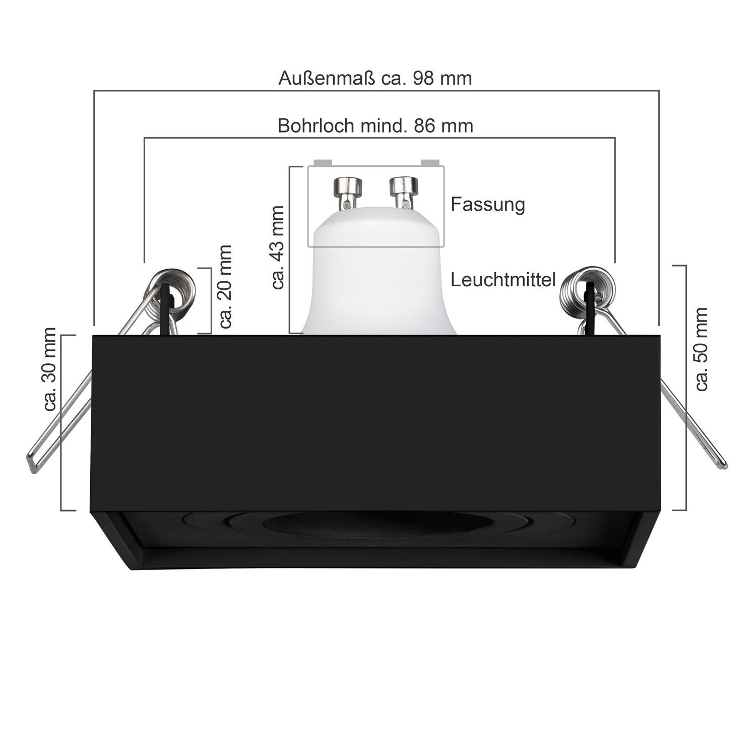 Einbaustrahler RGB LEDANDO 11 LED schwarz 3W LED LED - GU10 LEDANDO Einbaustrahler mit in Set von