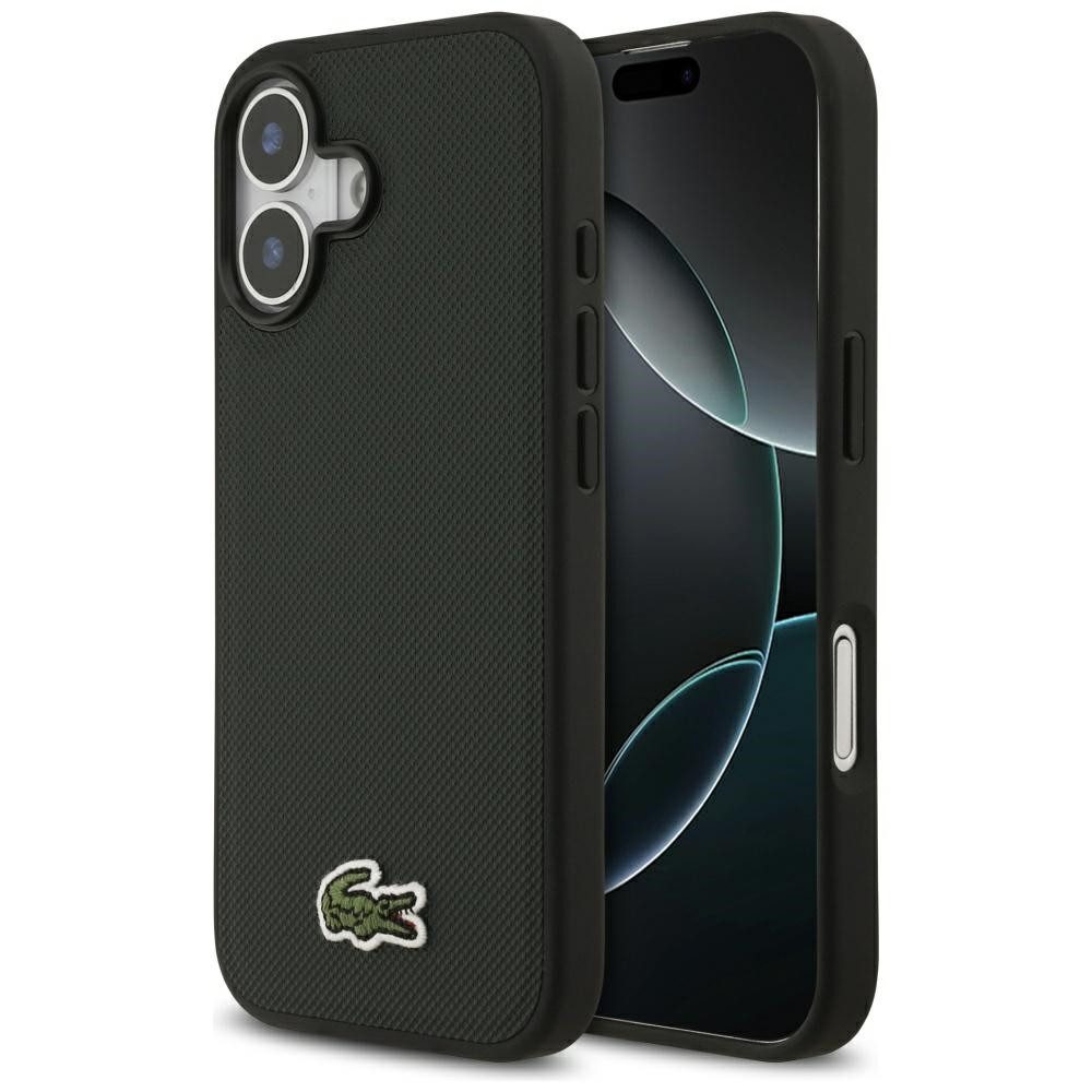 Lacoste Handyhülle iPhone 17 Iconic Petit Pique sinople dunkelgrün Logo Magsafe 6,3 Zoll, Kantenschutz