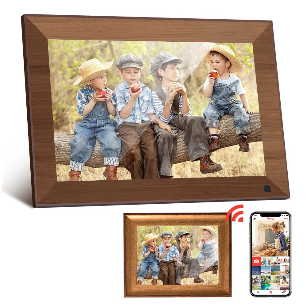 HT Digitaler Fotorahmen 10.1" und Holzfotorahmen günstig online kaufen