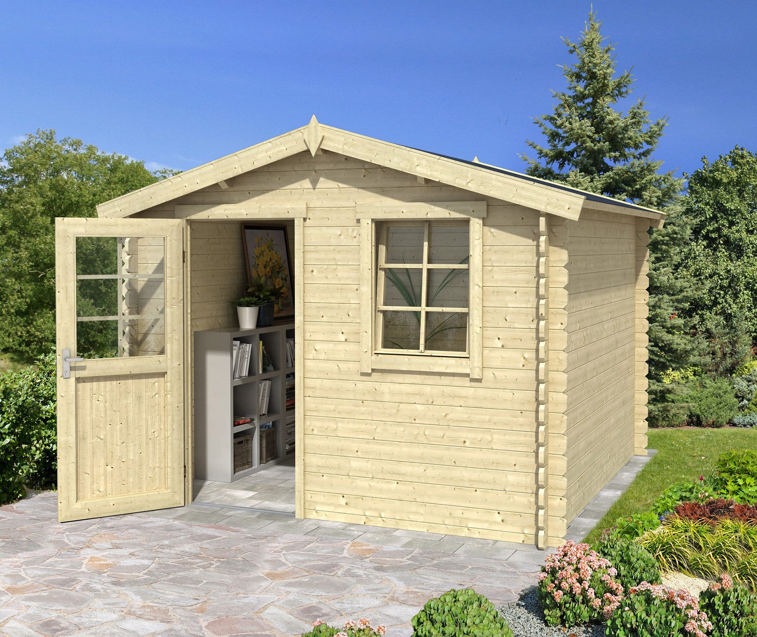 LASITA MAJA Gartenhaus Lasita Maja Gartenhaus Nina, Modell 175, 28 mm, 307 x 195 x 234 cm, Natur