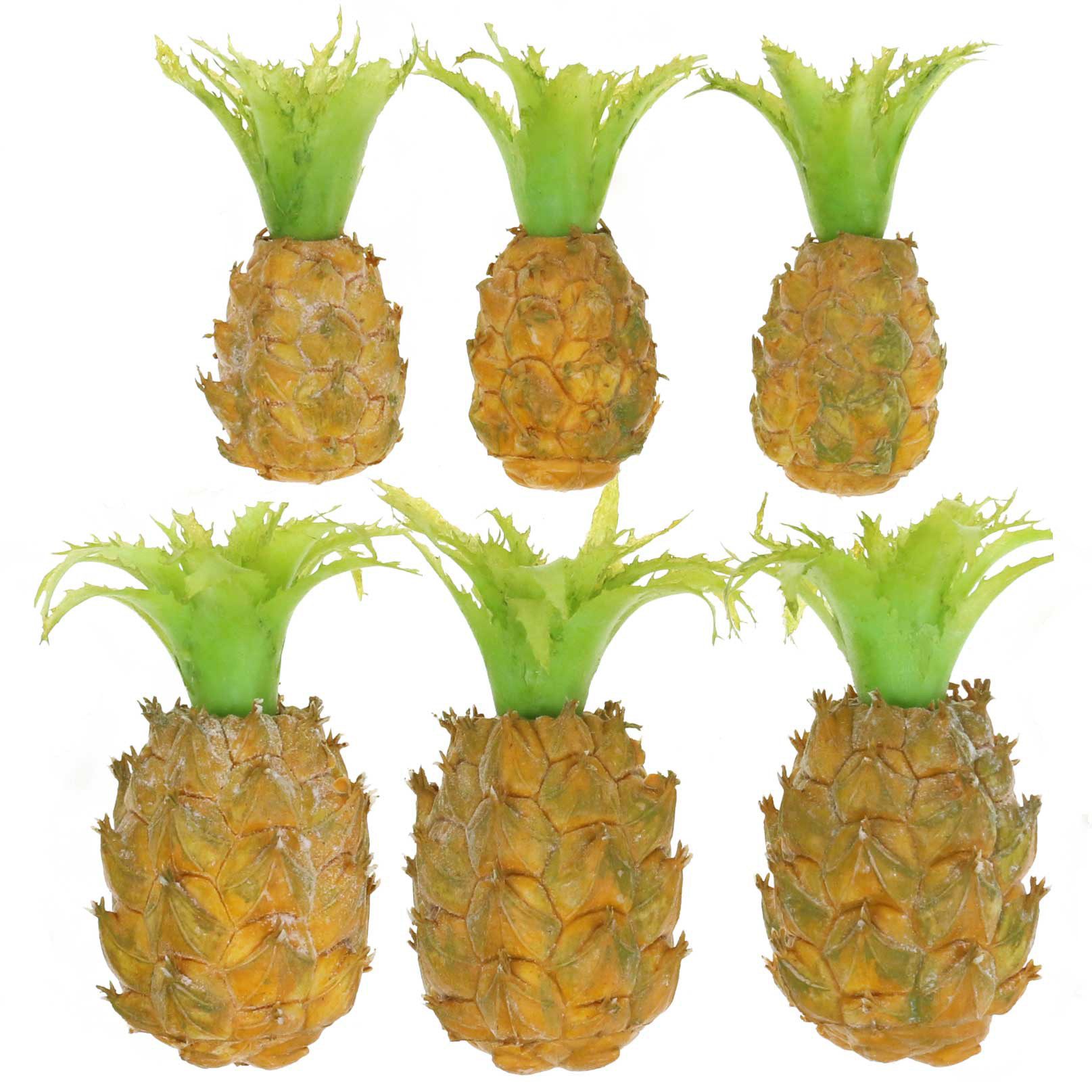 Kunstpflanze Künstliche Deko Ananas Tropische Miniaturfrüchte für Tischdeko, Viana, Höhe 8 cm