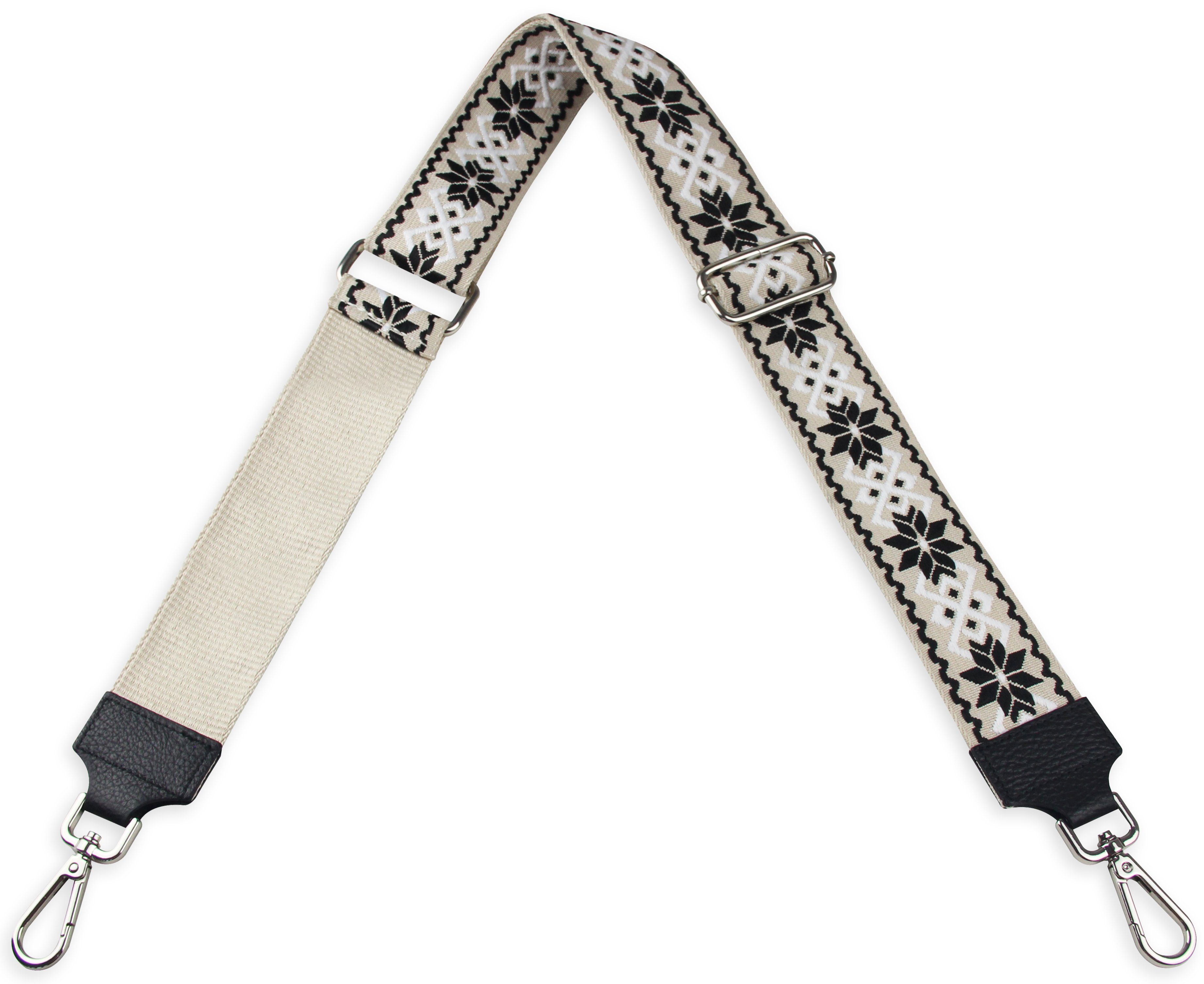 Frentree Schulterriemen MADE IN ITALY, 5cm breiter Schultergurt für Taschen, verstellbarer Gurt, Muster: Blumen