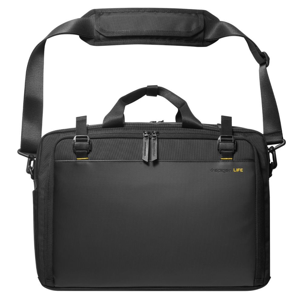 Spigen Laptoptasche Notebooktasche Businesstasche Umhängetasche (Spar-Set, 1-tlg., 43 x 30 x 9 cm gepolstert), 16-Zoll-Laptopfach, AirTag-Fach, Laptopständer