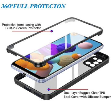 König Design Handyhülle Samsung Galaxy A21s, Schutzhülle Schutztasche Case Cover Etuis 360 Grad