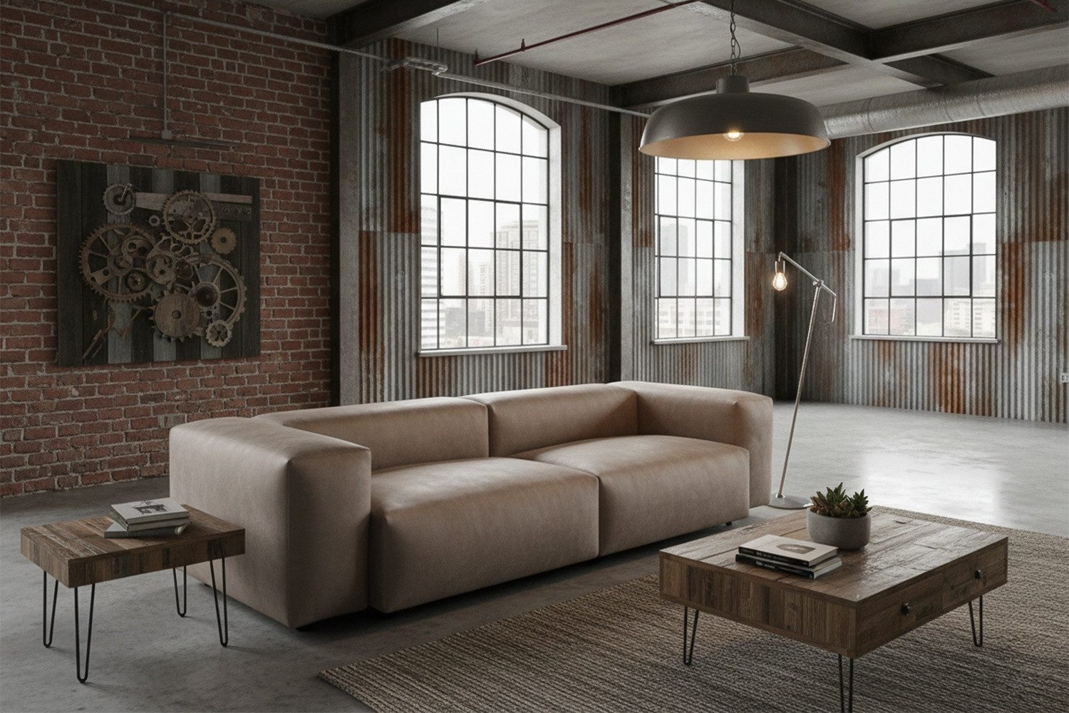 KAWOLA 4-Sitzer CELESTE – Эко-товар & modern mit Lederfaserstoff anthrazit, Pflegeleichtes Designsofa – Stilvoll, komfortabel, langlebig
