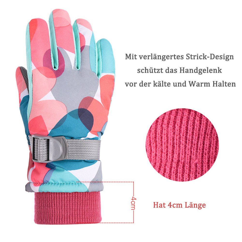 Vivi Idee Skihandschuhe Kinder Winterhandschuhe Schneehandschuhe Wintersport Snowboard Skifahren für Junge mädchen 4-13 Jahre