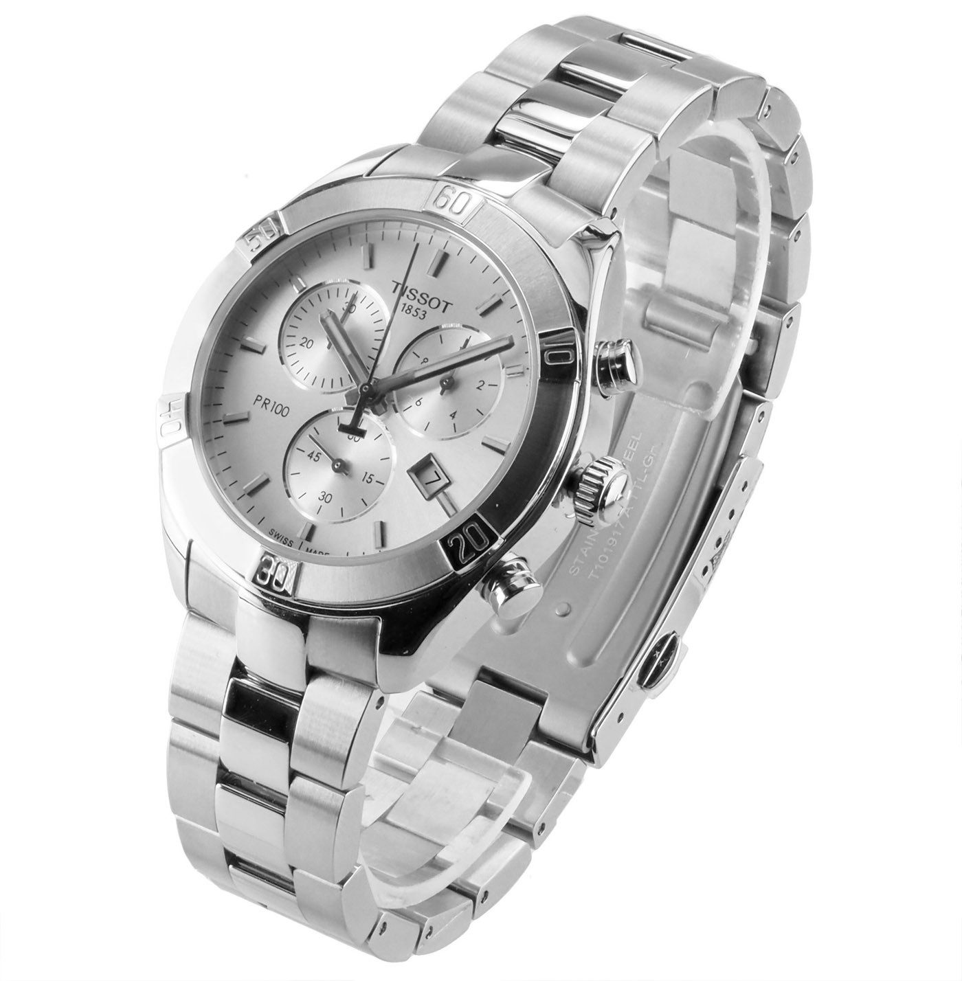 Tissot Chronograph schweizer Herren Uhr 38 mm Ø T1019171103100 Chronograph T-Classic, Saphirglas
