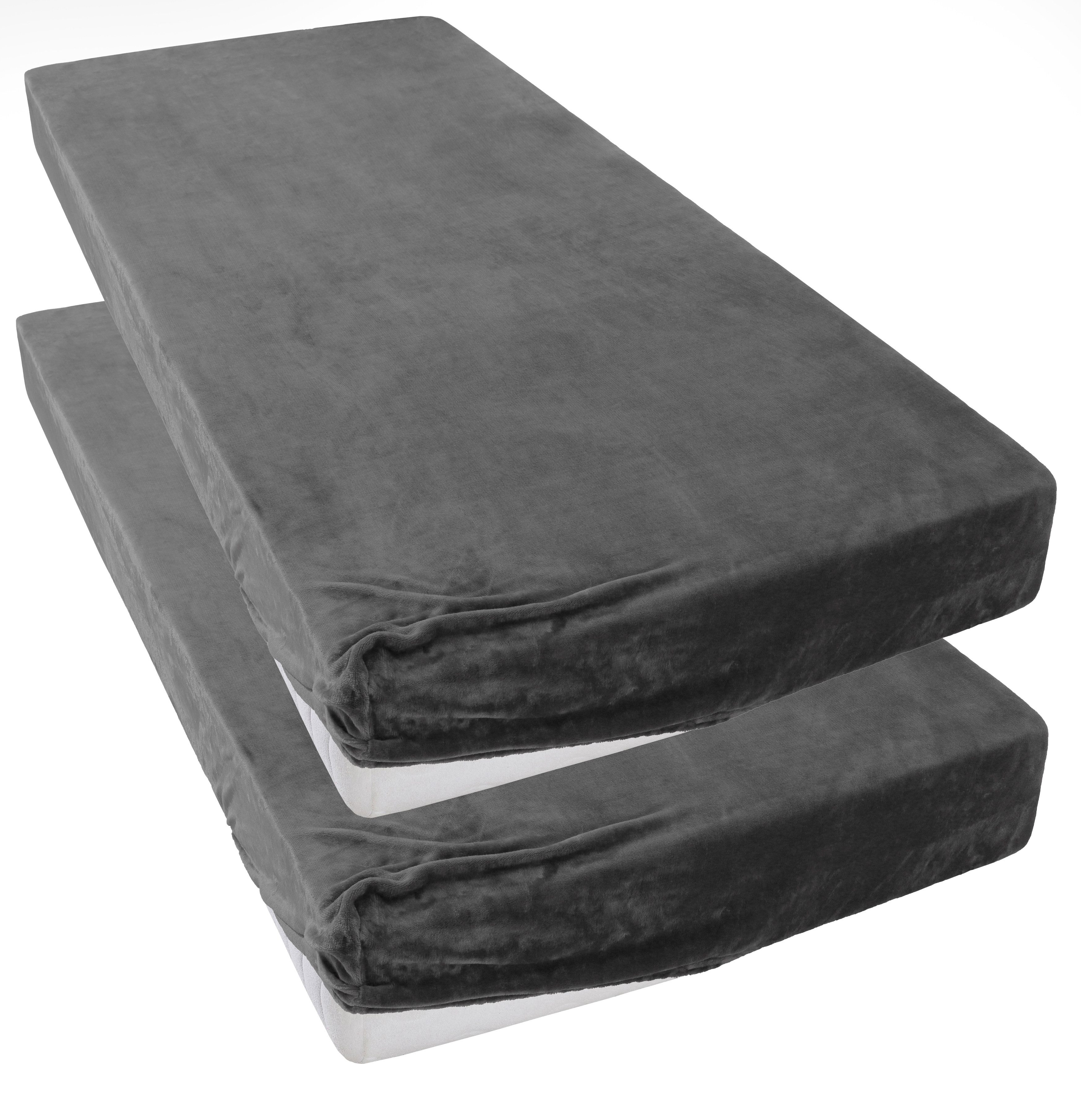 OTTO home Spannbettlaken Desner3, Mikrofaser Fleece besonders weich im Griff, Cashmere-Touch, Microfaser, Gummizug: rundum, (2 Stück), für Matratzen bis 20cm Höhe, Bettlaken