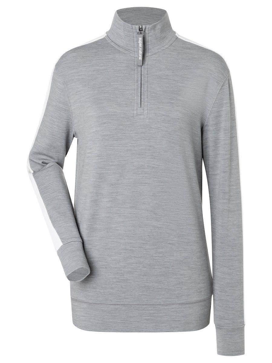 SUPER.NATURAL Rollkragenpullover für Damen, Merino W COLORADO ZIP TURTLENECK mit Stehkragen, atmungsaktiv