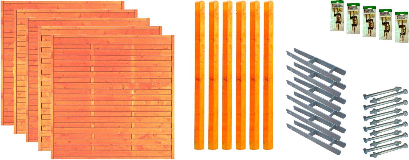 Tetzner & Jentzsch Dichtzaun San Diego 3, (Set), 5 Elemente, LxH: 954x180 cm