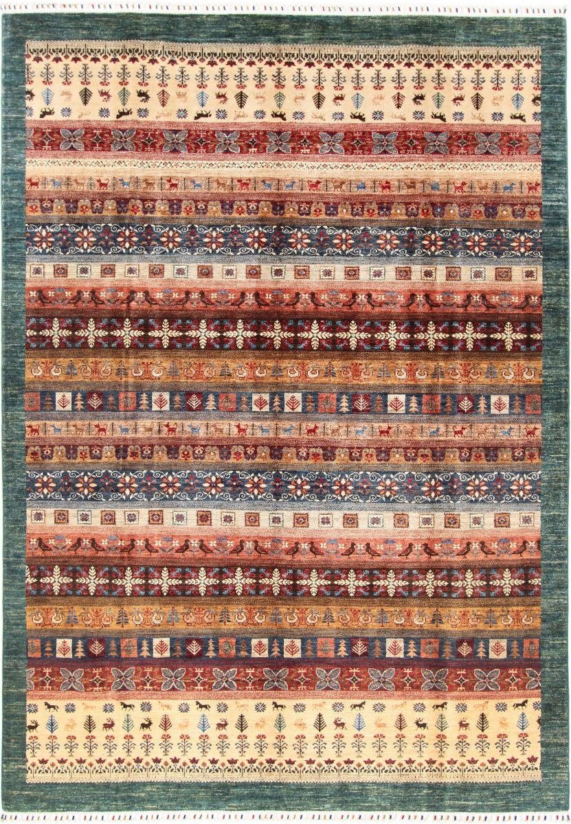 Orientteppich Arijana Shaal 199x281 Handgeknüpfter Orientteppich, Nain Trading, rechteckig, Höhe: 5 mm