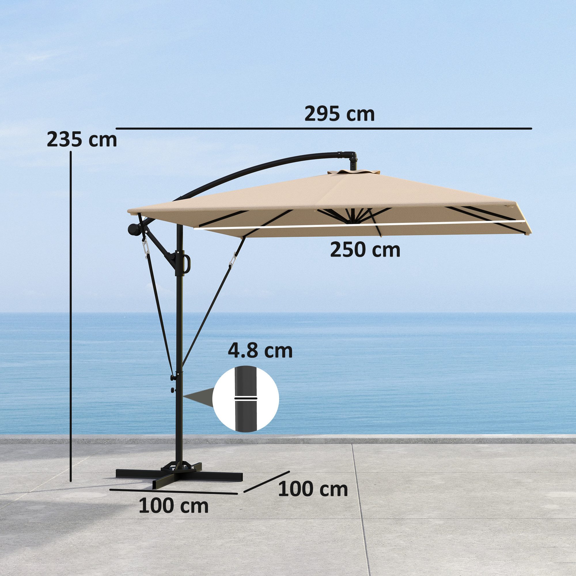 Celya Sonnenschirm Sonnenschirm Balkonaus, Ampelschirm mit günstig online kaufen