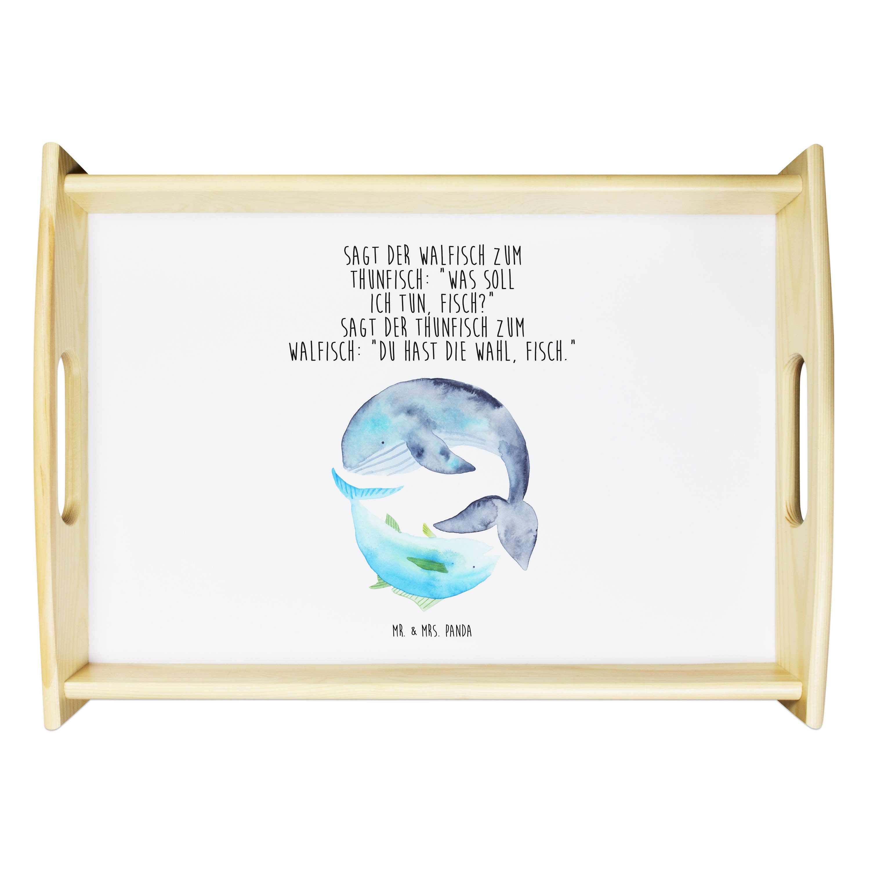 Mr. & Mrs. Panda Tablett »Walfisch & Thunfisch Weiß Geschenk, Tiere