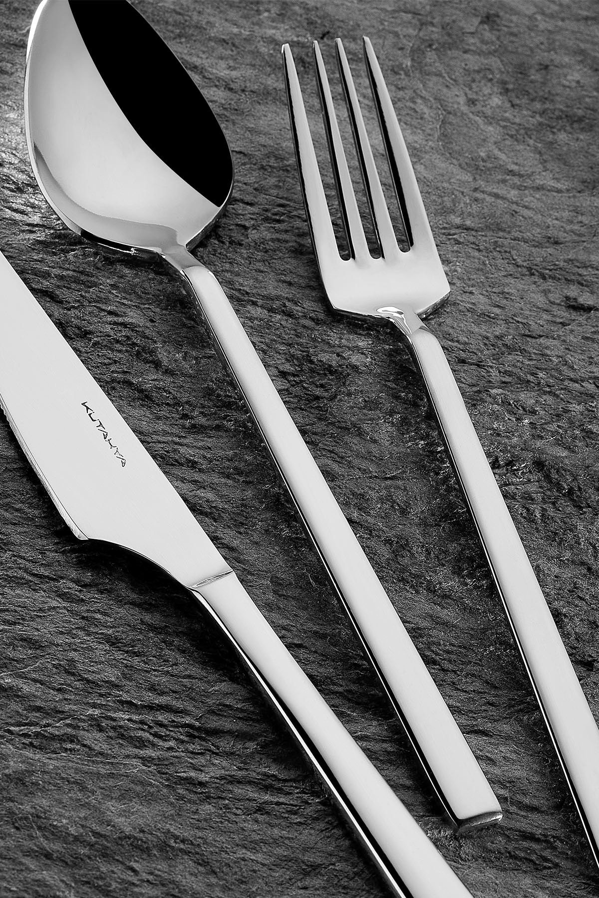 Kütahya Porzellan Besteck-Set Premium Tafelbesteck Camilla 84-teilig 18/10 Rostfreier Edelstahl (84-tlg), 12 Personen, Edelstahl 18/10, Zetloses Set 12 Personen, 18/10 Edelstahl, Geschenkbox inkl.