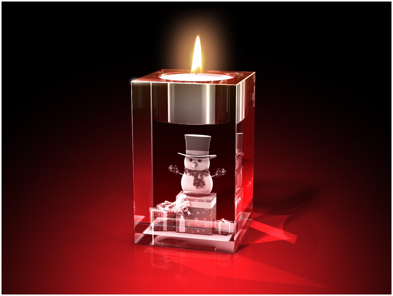 GLASFOTO.COM Teelichthalter Advents-Teelichthalter, Weihnachten, Kristallglas, 4er-Set