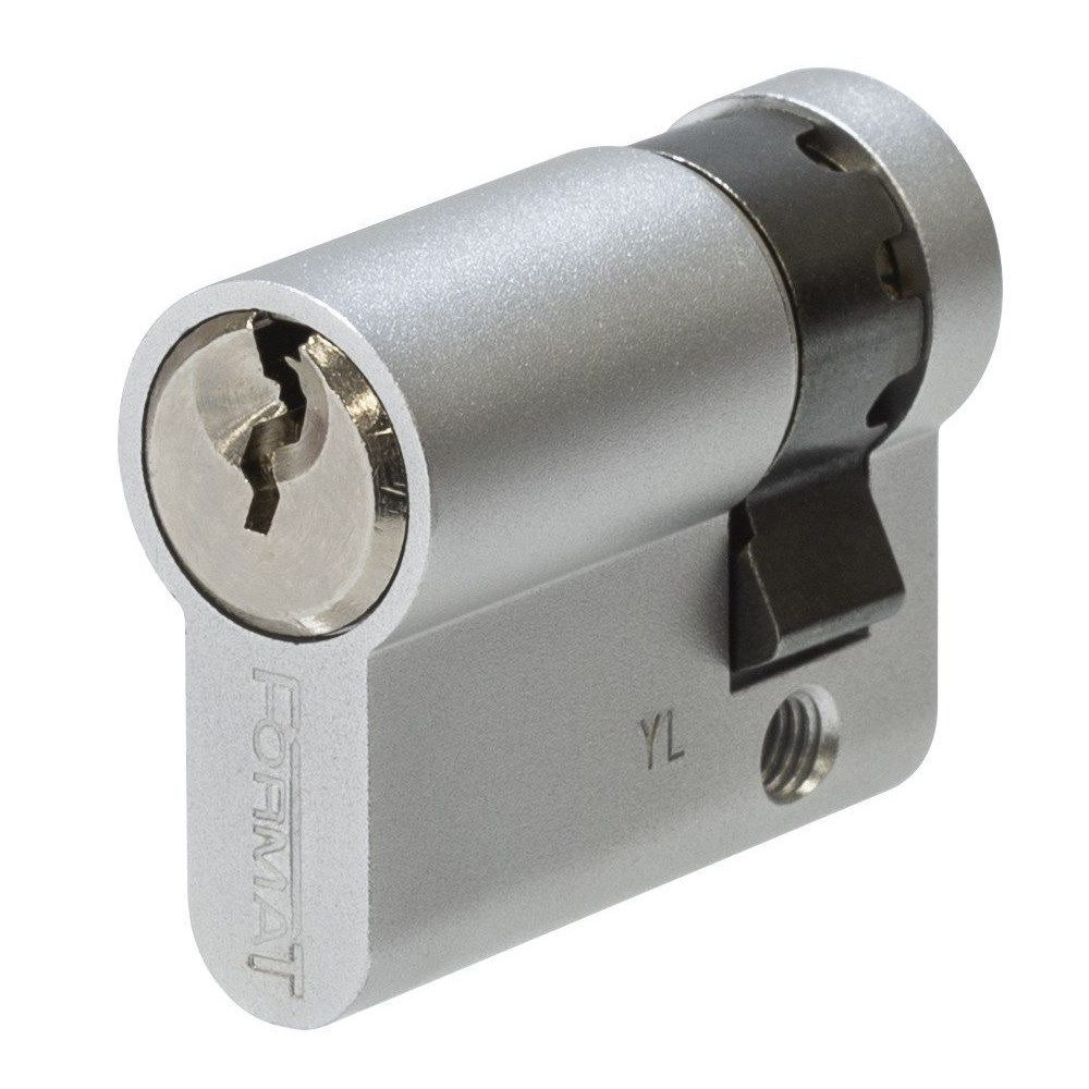 FORMAT Profilzylinder [4ErPack] Halbzylinder 10/30 verschiedenschließend Tür Profilzylinder, (4-St), Material Aluminium + 3 Schlüssel
