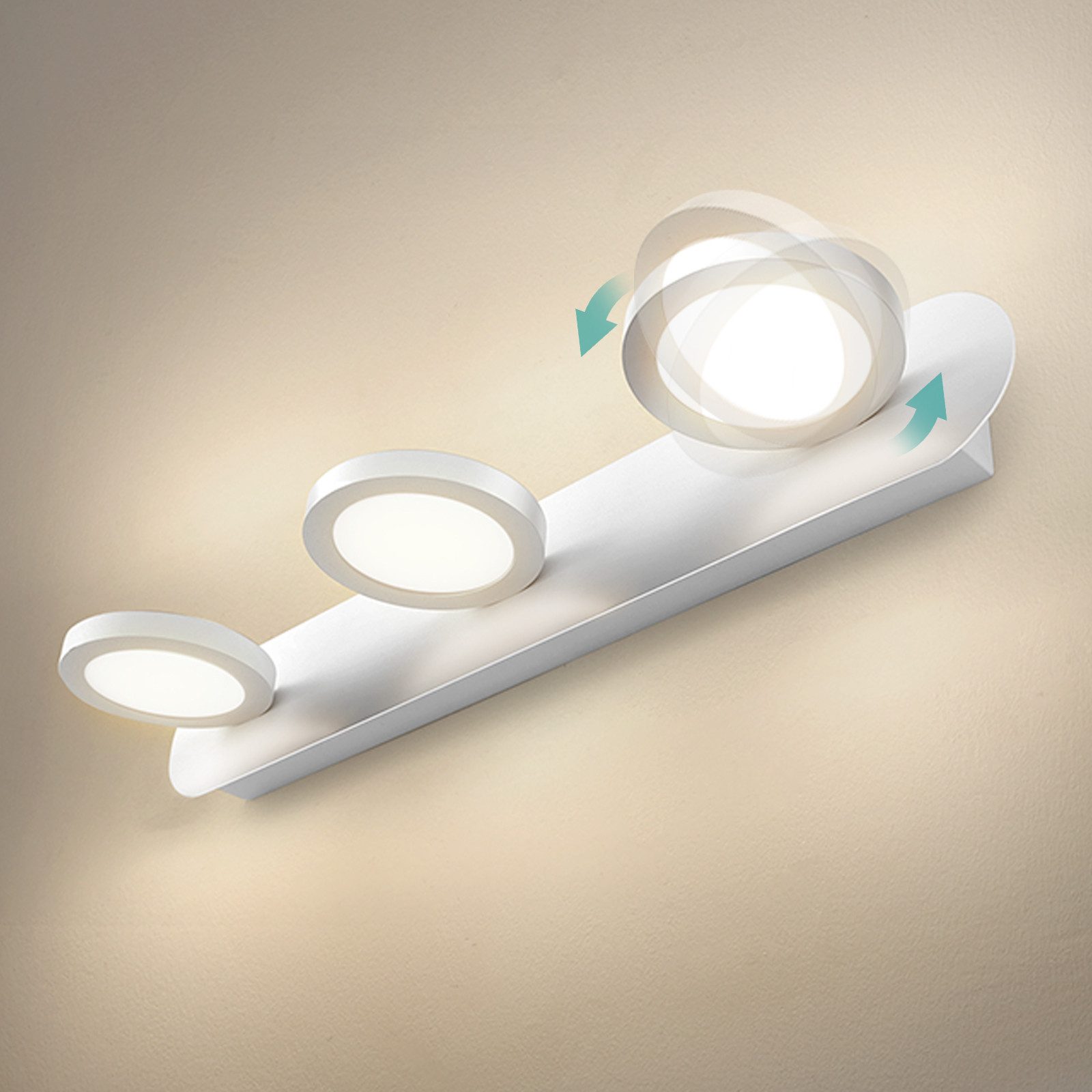 EMKE LED Wandleuchte Spiegelleuchte 3 Schwenkbar günstig online kaufen