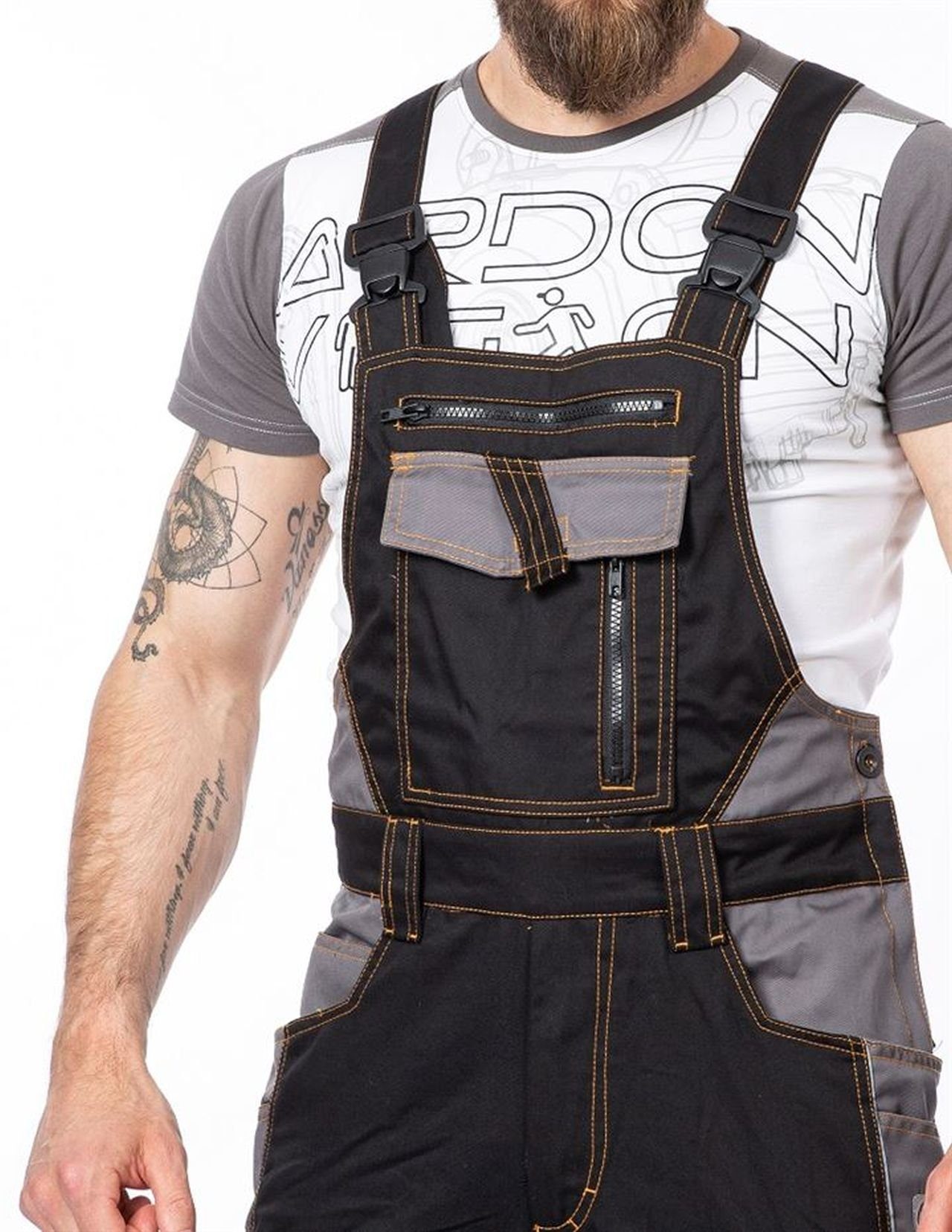 Ardon Safety Arbeitslatzhose Arbeitslatzhose Sicherheitshose Arbeitshose Kombihose Schwarz Ardo – Bild 5 von 5