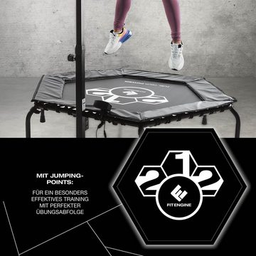 FitEngine Fitnesstrampolin Jumping - Smart - 5 höhenverstellbarer Haltegriff