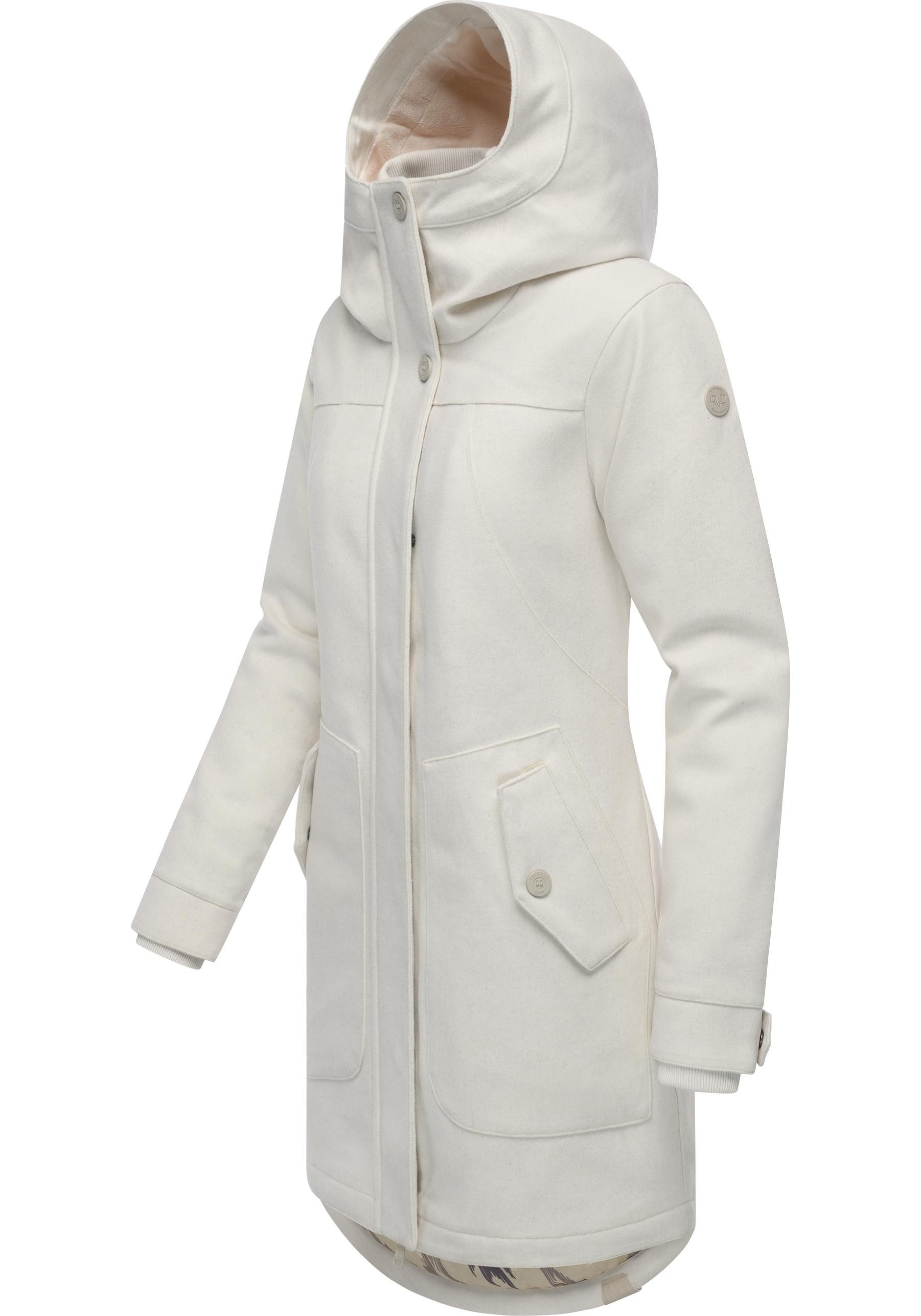 Ragwear Wintermantel Jannisa Coat Klassischer Damen Kurzmantel mit Kapuze