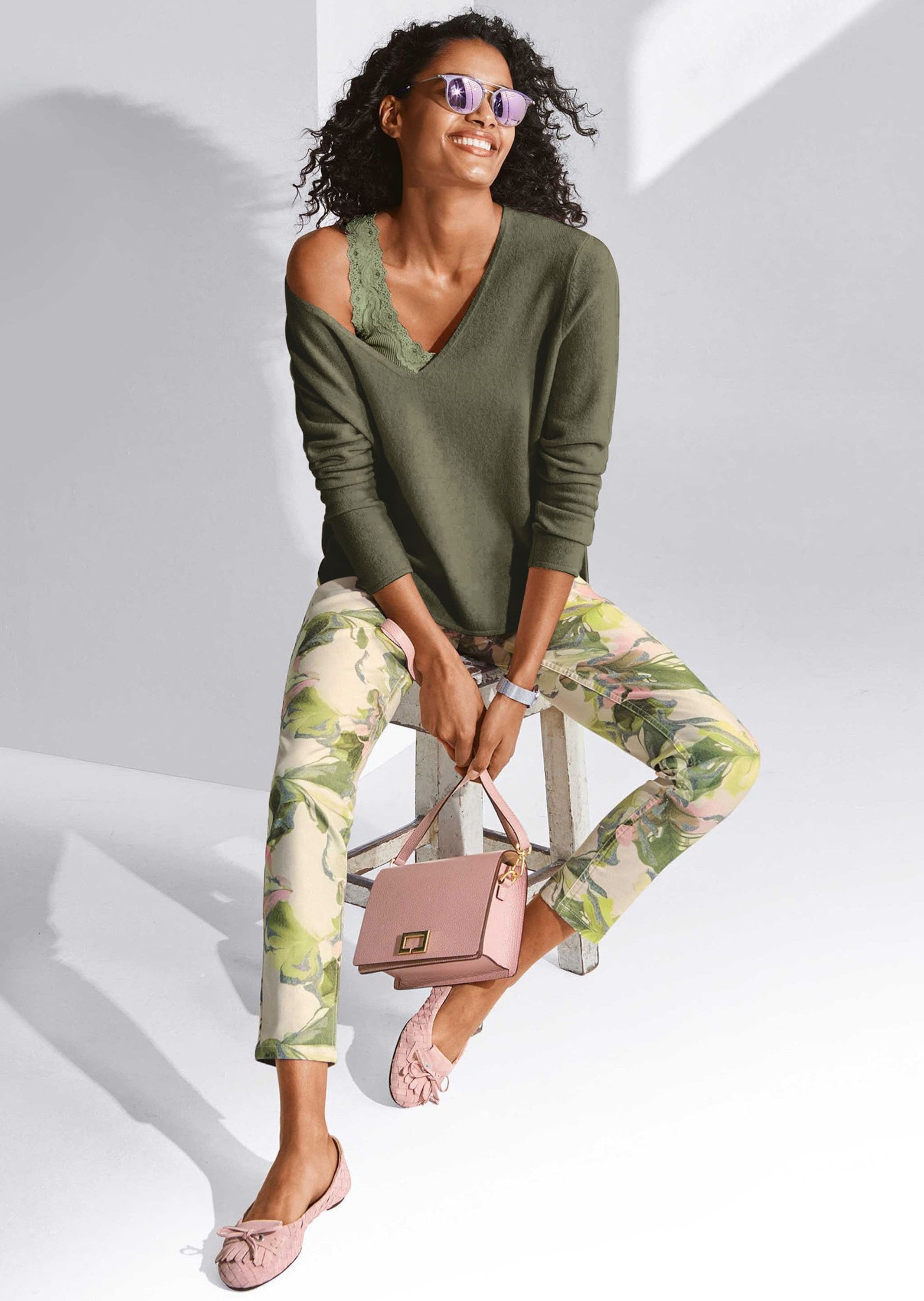 MADELEINE Strickpullover Kaschmirpullover mit V-Ausschnitt günstig online kaufen